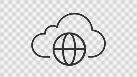 Set of animated line icons representing cloud computing Video stock 276459363