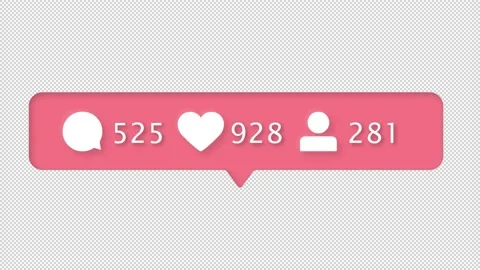 Set of Animated Notification, Comments, Likes, Follower Counter. Social Media. Stock Footage 165514702