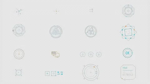 Set of animated small infographic HUD elements. Stock Footage 160366809