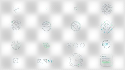 Set of animated small infographic HUD elements. Stock Footage 238987627