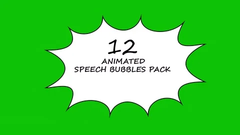 Set of animated speech bubbles on green screen. Alpha channel included. Stock Footage 272586023