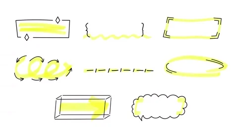 Set of animated text boxes in hand drawn style with empty space for text. Video Stock Footage 276411998