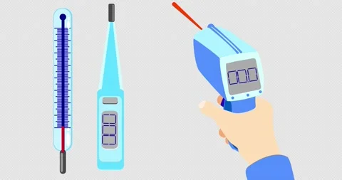 A set of animated tools for measuring temperature. Stock Footage 148169452
