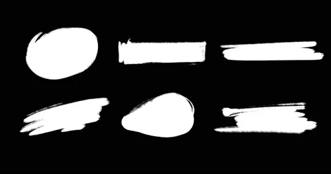 Set of Animated White Ink Splashes, Blobs and Stains Brushes Stock Footage 144808919