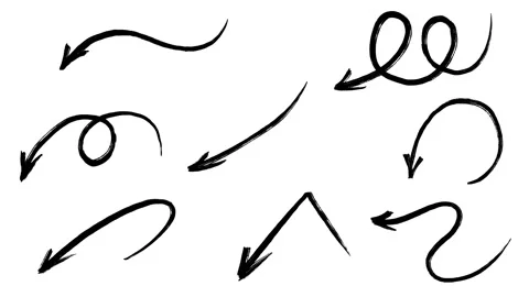 Set animation arrows different shapes Stock Footage 282710903