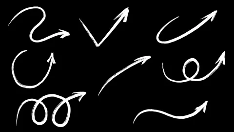 Set animation arrows different shapes Stock Footage 282710913