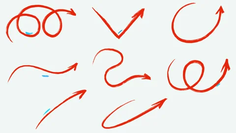 Set animation arrows different shapes Stock Footage 282710970