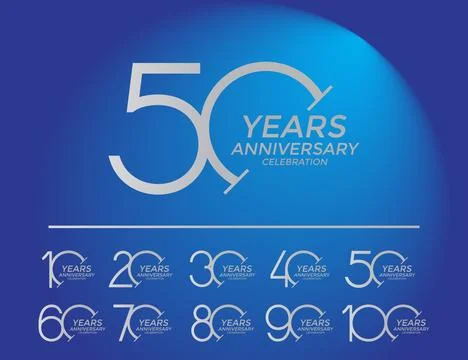 Set of anniversary logo style silver color can be use for special event and.. Stock-Illustration