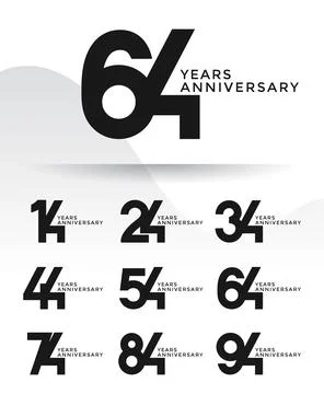 Set of Anniversary logotype and black color with white background for celeb.. Stock Illustration