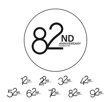 Set of anniversary logotype black flat color special edition on white backg.. Stock Illustration
