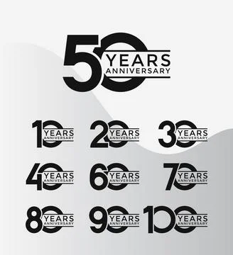 Set of Anniversary logotype flat black color with white background for cele.. Stock-Illustration