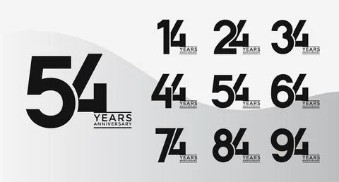 Set of Anniversary logotype flat black color with white background for cele.. Stock Illustration