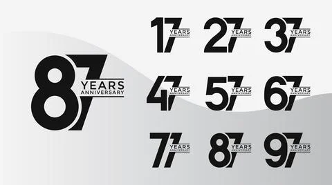 Set of Anniversary logotype flat black color with white background for cele.. Stock-Illustration