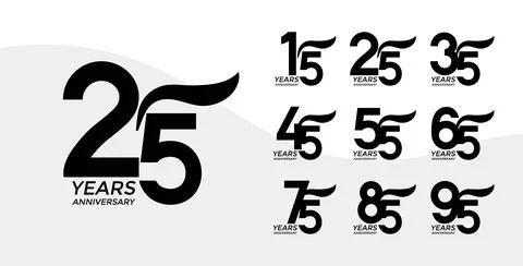 Set of Anniversary logotype flat black color with white background for cele.. Stock-Illustration