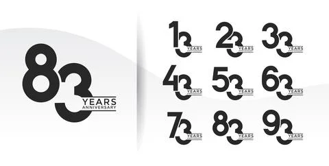 Set of Anniversary logotype flat black color with white background for cele.. Stock Illustration