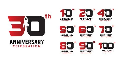 Set of anniversary rocket technology number design Stock-Illustration