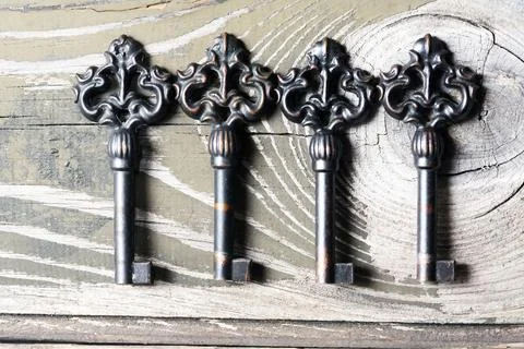A Set Of Antique Keys Stock Photos