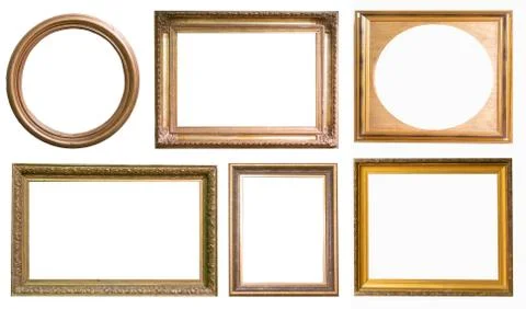 Set of antique picture frames isolated on white background Foto stock