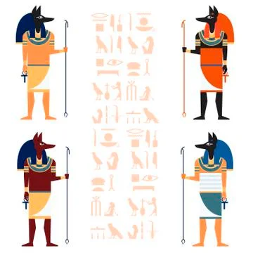 Set of Anubis Stock Illustration
