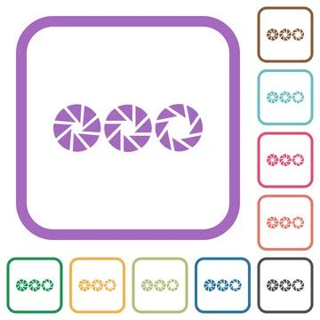 Set aperture size simple icons イラスト素材