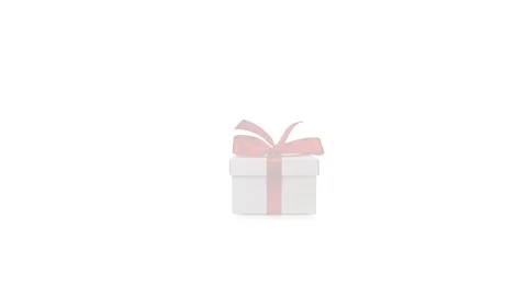 Set of appearing white gift boxes with a red bows isolated Stock Footage 121883319