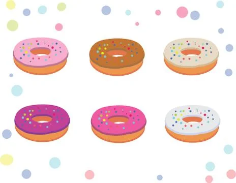 Set of appetizing donuts Stock Illustration