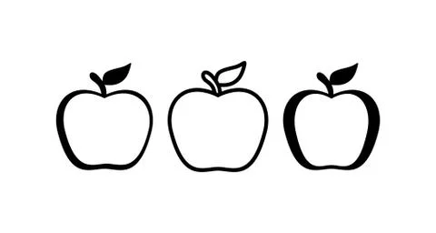 Set of apple icon isolated on white background. Vector illustration Stock Illustration