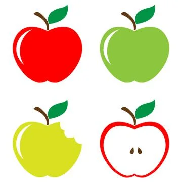 Set of apples Stock Illustration