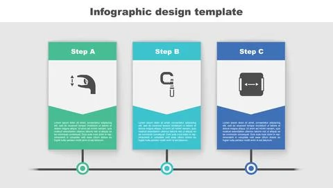 Set Approximate measurements, Micrometer and Area. Business infographic template Stock Illustration