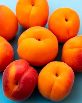 Set of apricots placed in the shape of a flower Stock Photos