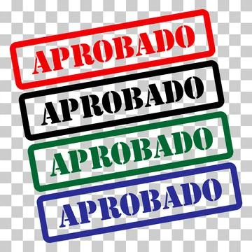 Set of Aprobado stamp symbol, label sticker sign button, text banner vector i Stock-Illustration