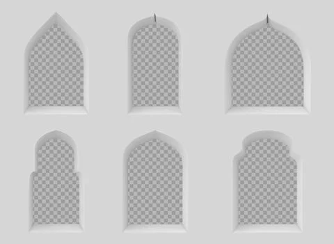 Set of arab window frames 스톡 일러스트