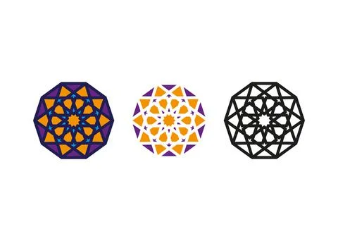 Set Arabic Decorative Pattern Islamic Symbol, logo design templates Arabic style Illustrazione stock