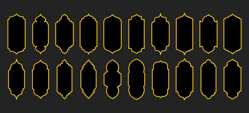 Set of Arabic door window vector template good for Islamic frame design tem.. Stock Illustration