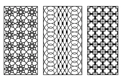 Set of Arabic geometric mosaic printable seamless pattern with abstract Moroccan Stock Illustration