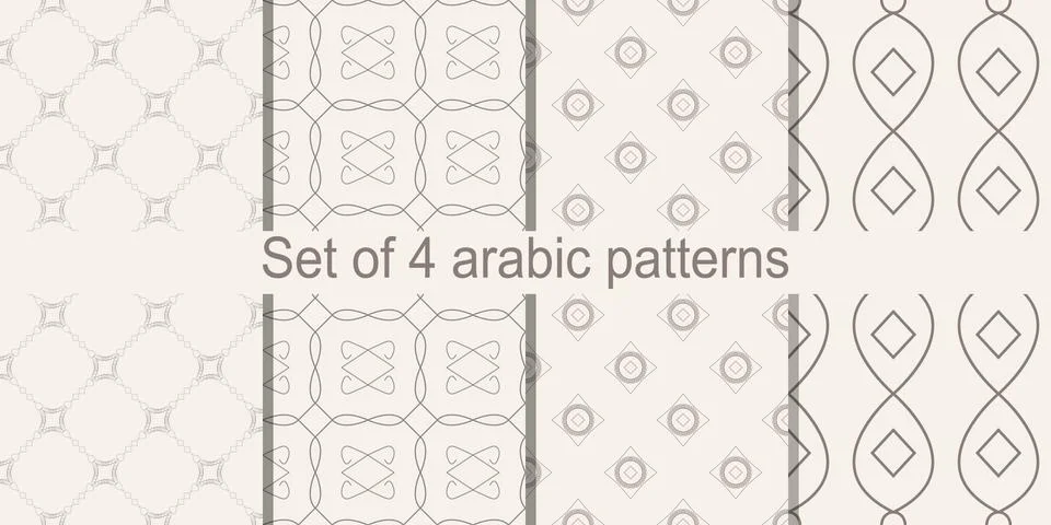Set of arabic seamless pattern. Vector repeating texture Stockillustratie