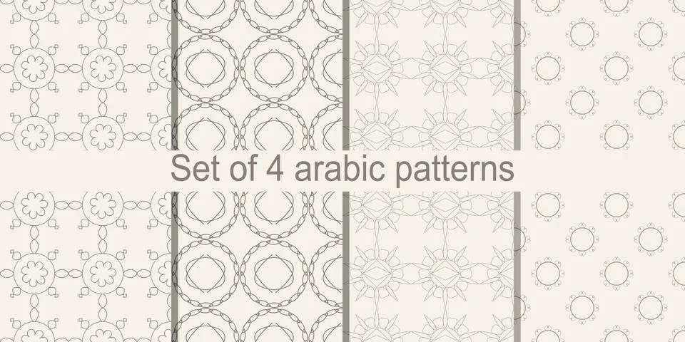 Set of arabic seamless pattern. Vector repeating texture Illustrazione stock