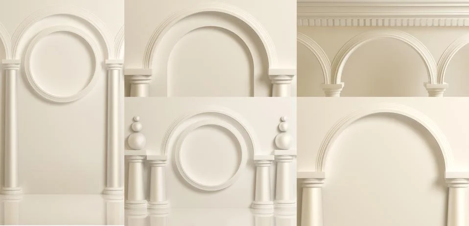 Set architectural backgrounds. 3d illustration 3d rendering Stock Illustration