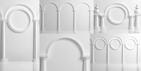 Set architectural backgrounds. 3d illustration 3d rendering Иллюстрация