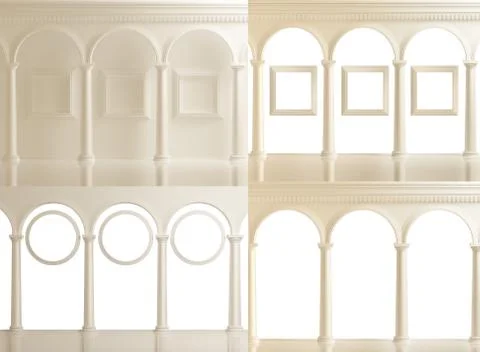 Set architectural backgrounds. 3d illustration 3d rendering Stock Illustration