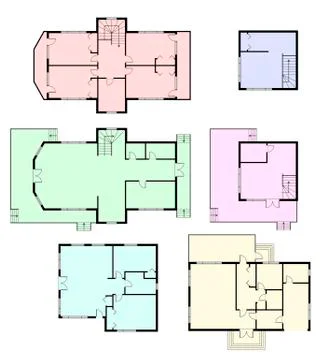 Set of architectural plans Stock Illustration