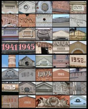 Set of architecture year date decorations Stock Photos