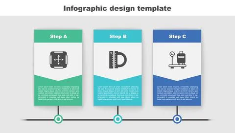 Set Area measurement, Protractor and ruler and Scale with suitcase. Business Illustration