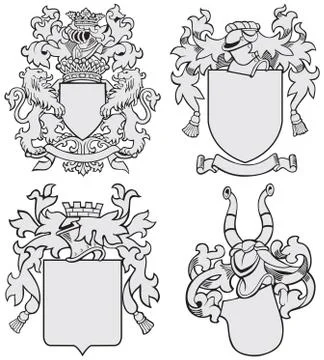 Set of aristocratic emblems Stock Illustration