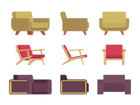 Set of armchairs Stock Illustration