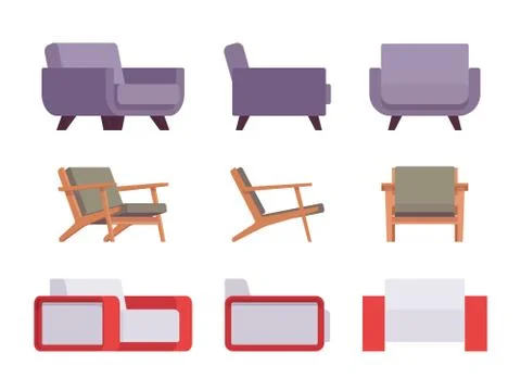 Set of armchairs Stock Illustration