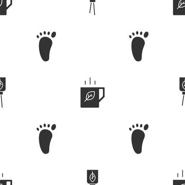 Set Aroma diffuser, Cup of tea and leaf and Foot massage on seamless pattern イラスト素材
