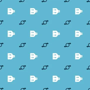 Set Arrow and  on seamless pattern. Vector Stock Illustration