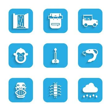 Set Arrow, Centipede insect, Cloud with rain, Snake, Mexican mayan or aztec mask Stock Illustration