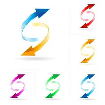 Set of arrow circles Stock Illustration
